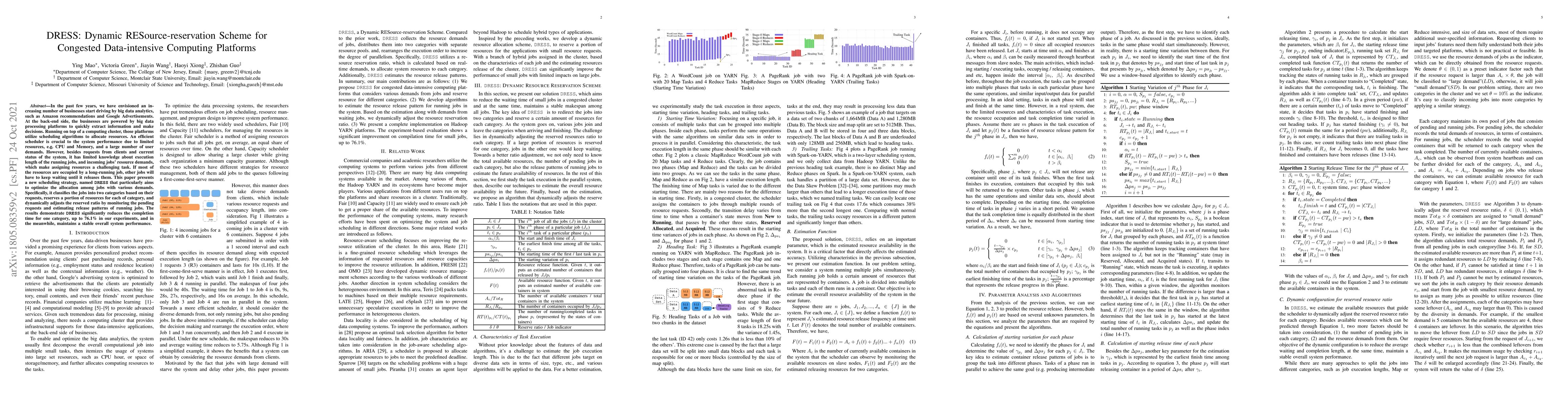 Thumbnail for DRESS: Dynamic RESource-reservation Scheme for Congested Data-intensive
  Computing Platforms