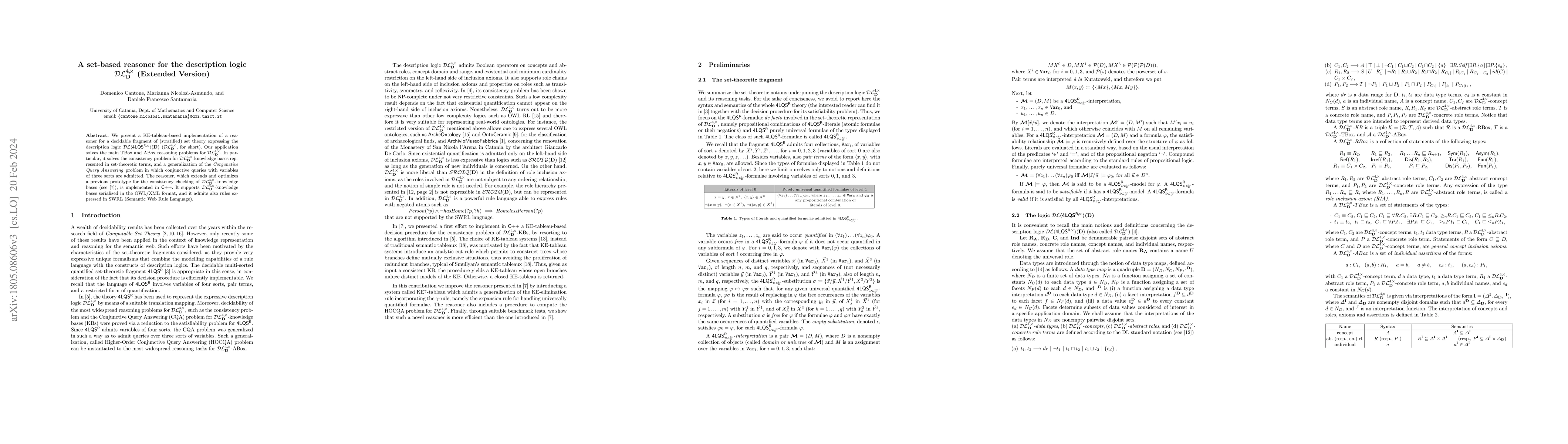 Thumbnail for A set-based reasoner for the description logic
  $\mathcal{DL}_{\mathbf{D}}^{4,\!\times}$ (Extended Version)