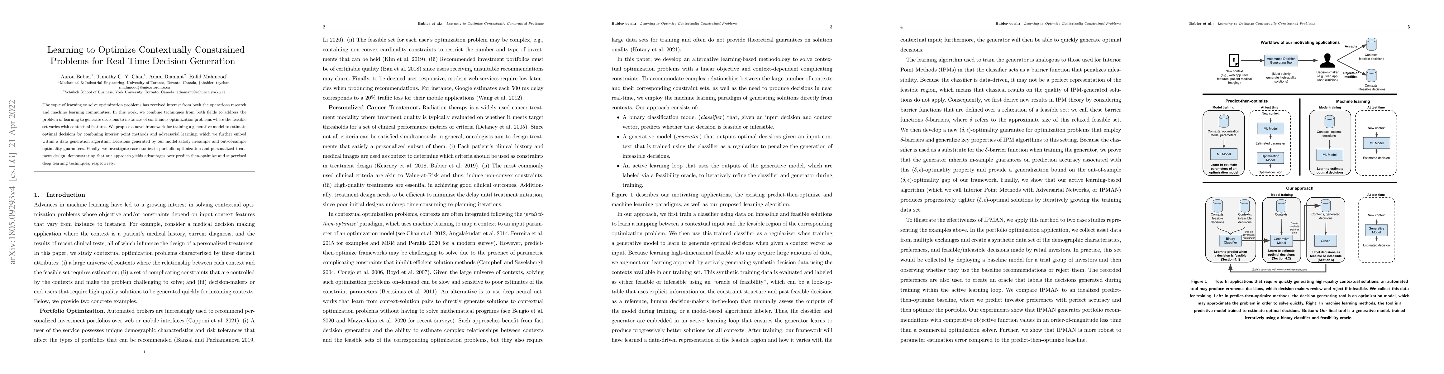 Thumbnail for Learning to Optimize Contextually Constrained Problems for Real-Time
  Decision-Generation