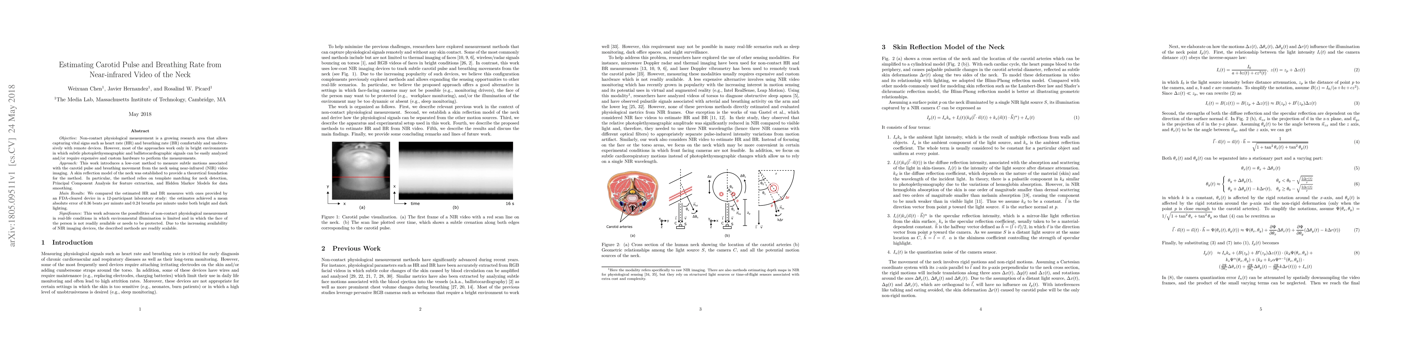Thumbnail for Estimating Carotid Pulse and Breathing Rate from Near-infrared Video of
  the Neck