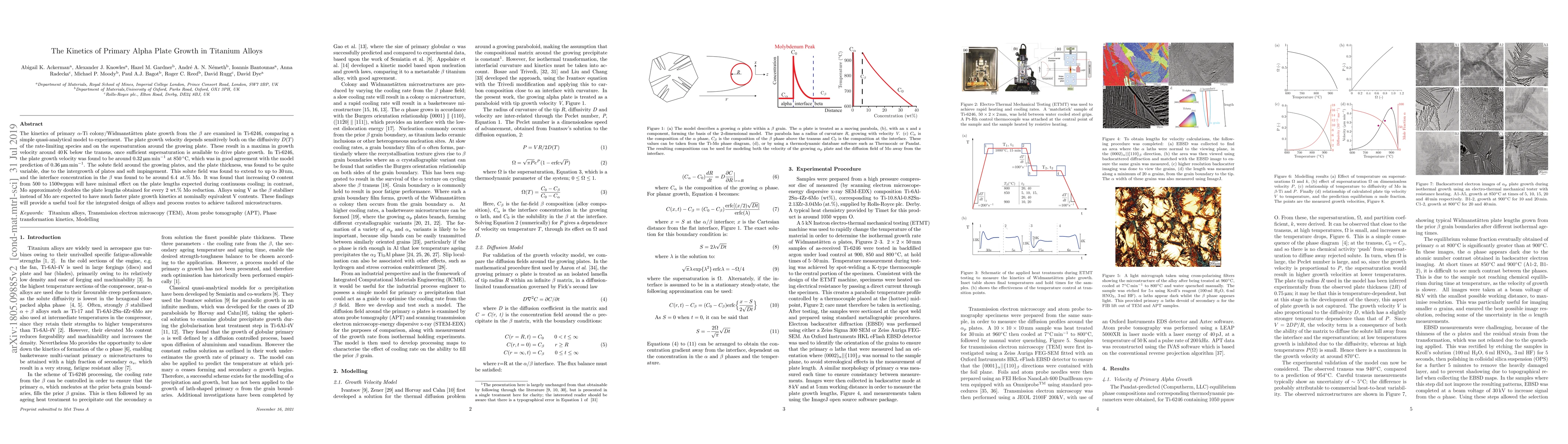 Thumbnail for The Kinetics of Primary Alpha Plate Growth in Titanium Alloys