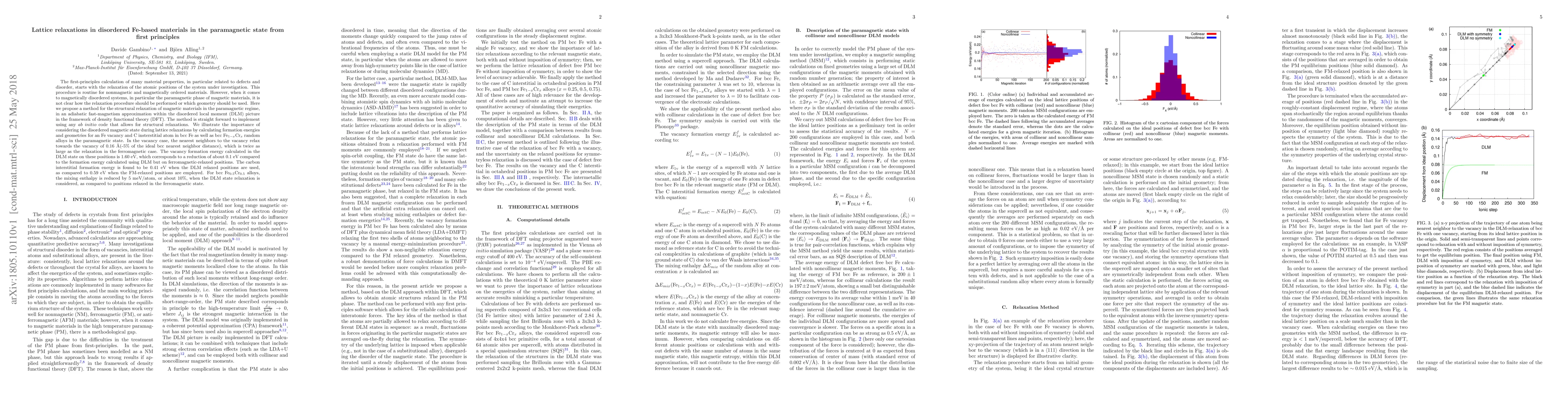 Thumbnail for Lattice relaxations in disordered Fe-based materials in the paramagnetic
  state from first principles