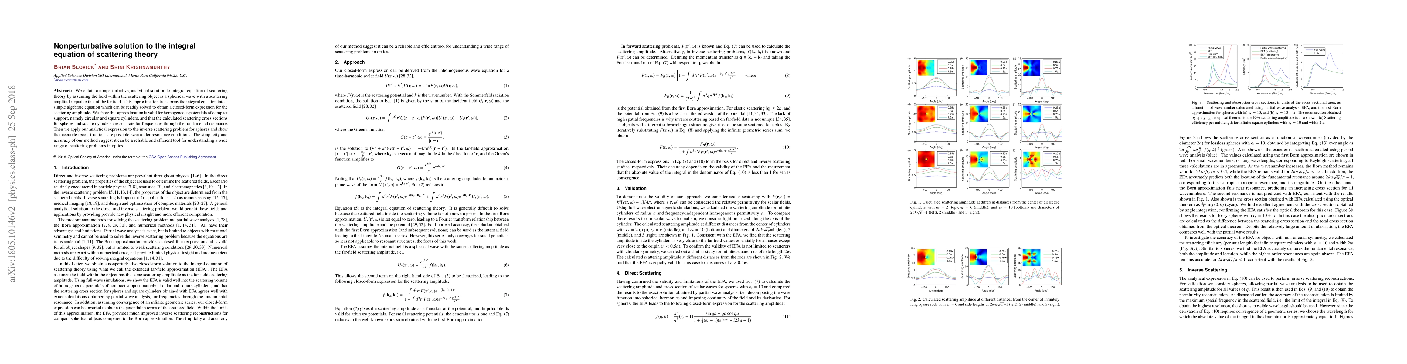 Thumbnail for Nonperturbative solution to the integral equation of scattering theory