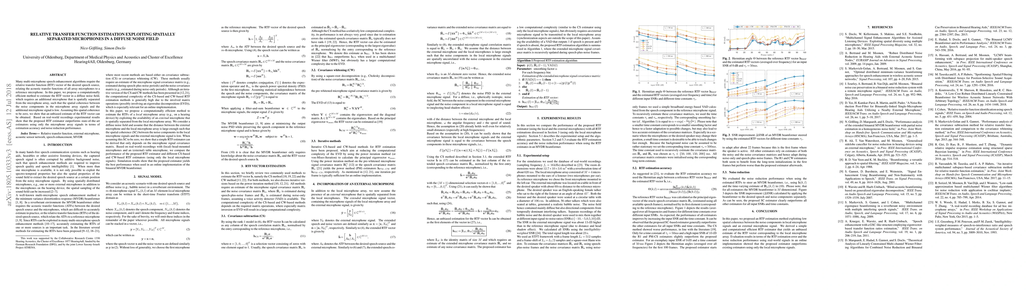 Thumbnail for Relative Transfer Function Estimation Exploiting Spatially Separated
  Microphones in a Diffuse Noise Field