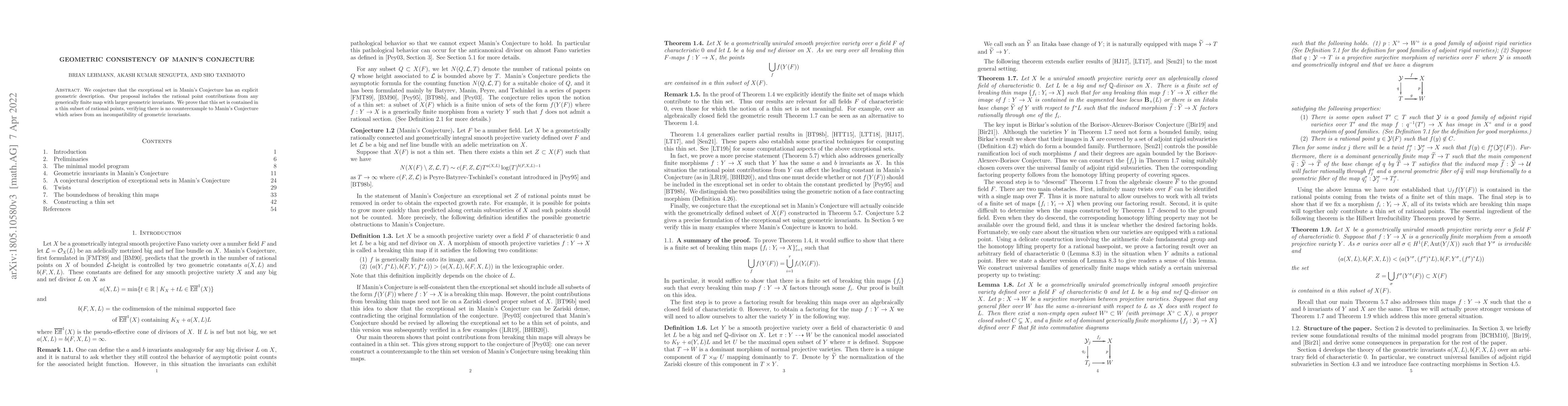 Thumbnail for Geometric consistency of Manin's Conjecture