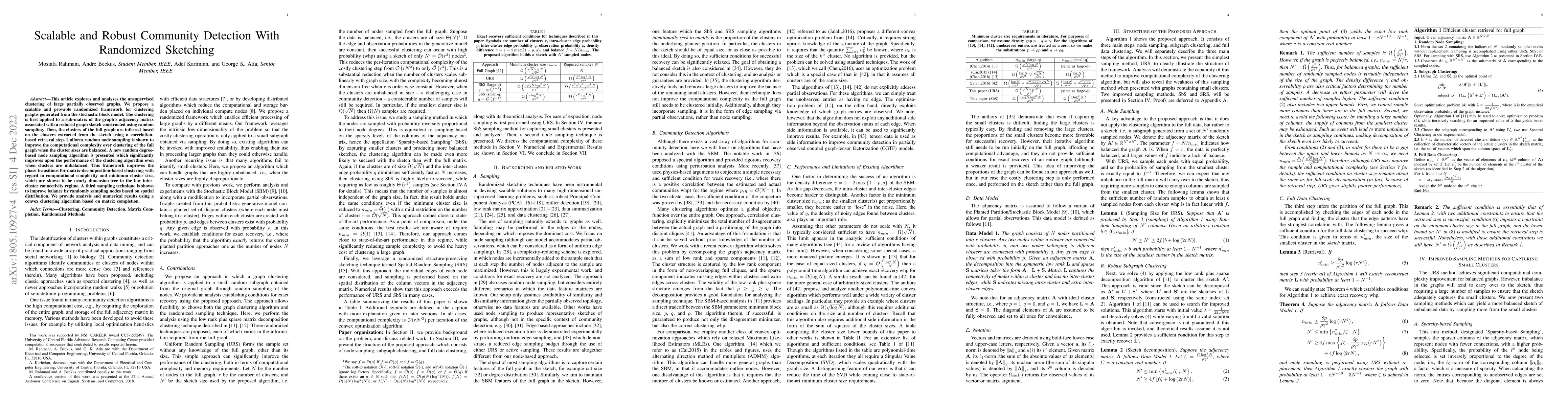 Thumbnail for Scalable and Robust Community Detection with Randomized Sketching