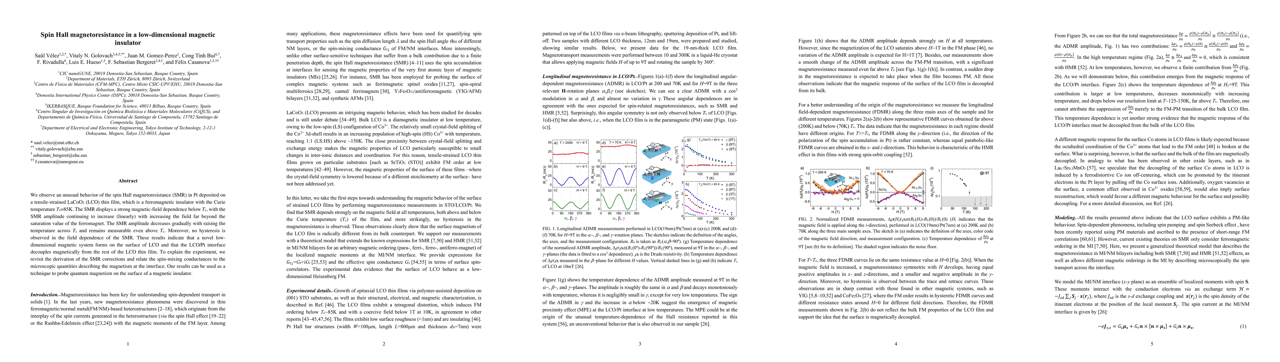Thumbnail for Spin-Hall magnetoresistance in a low-dimensional magnetic insulator