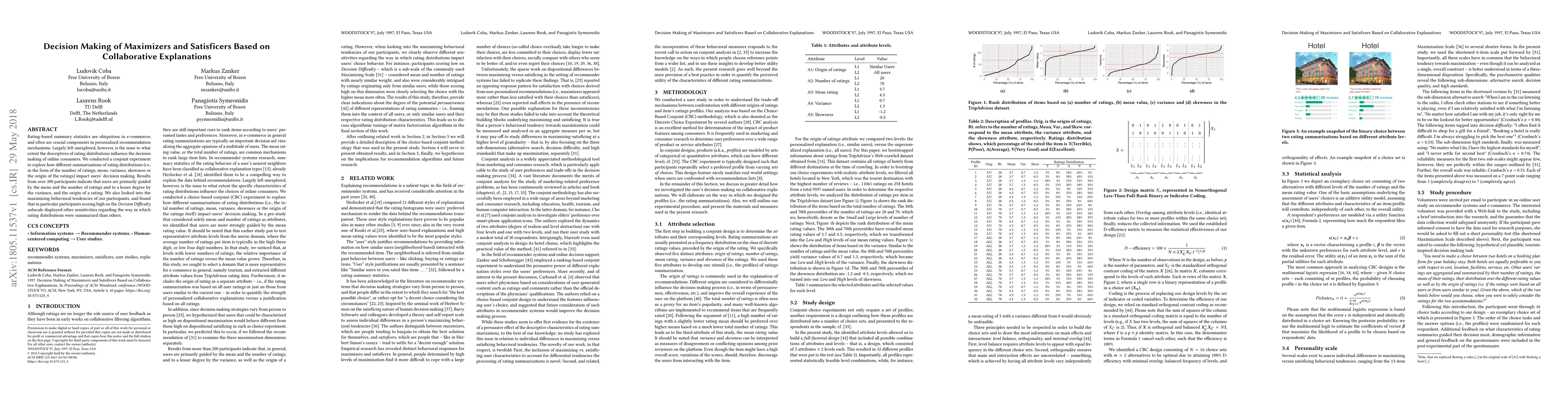 Thumbnail for Decision Making of Maximizers and Satisficers Based on Collaborative
  Explanations