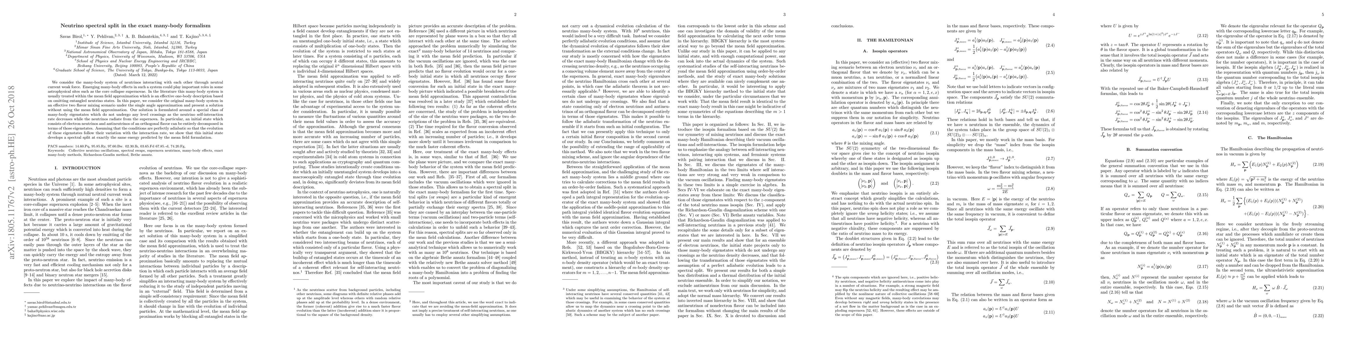 Thumbnail for Neutrino Spectral Split in the Exact Many Body Formalism