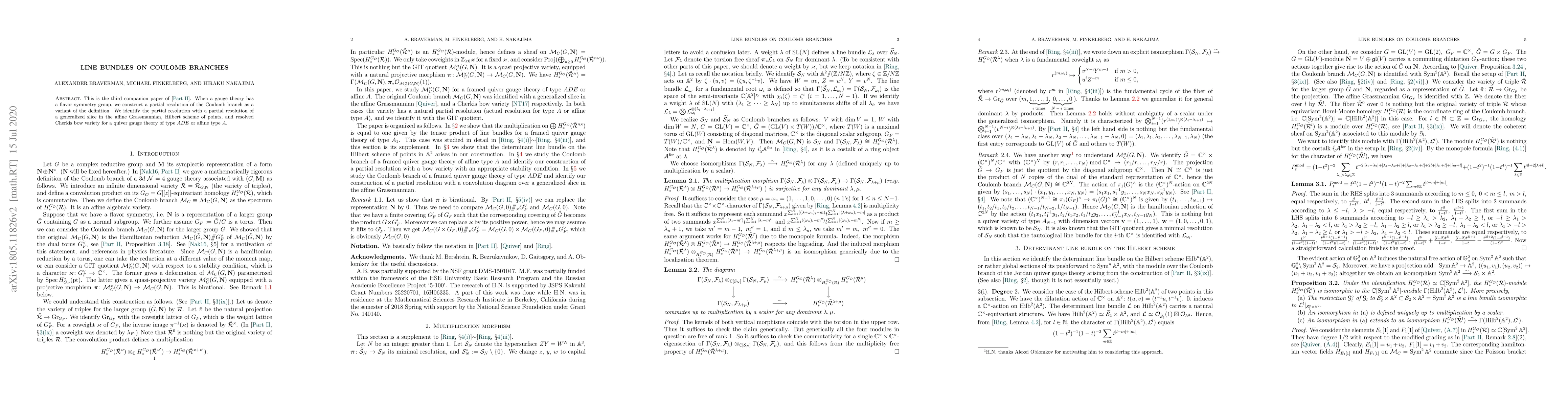 Thumbnail for Line bundles over Coulomb branches