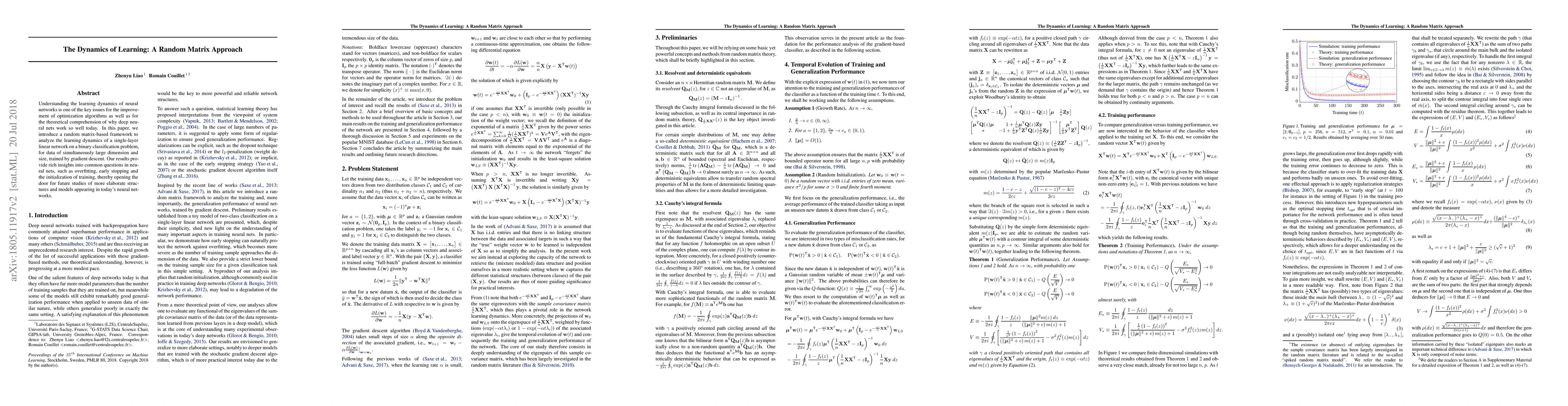 Thumbnail for The Dynamics of Learning: A Random Matrix Approach
