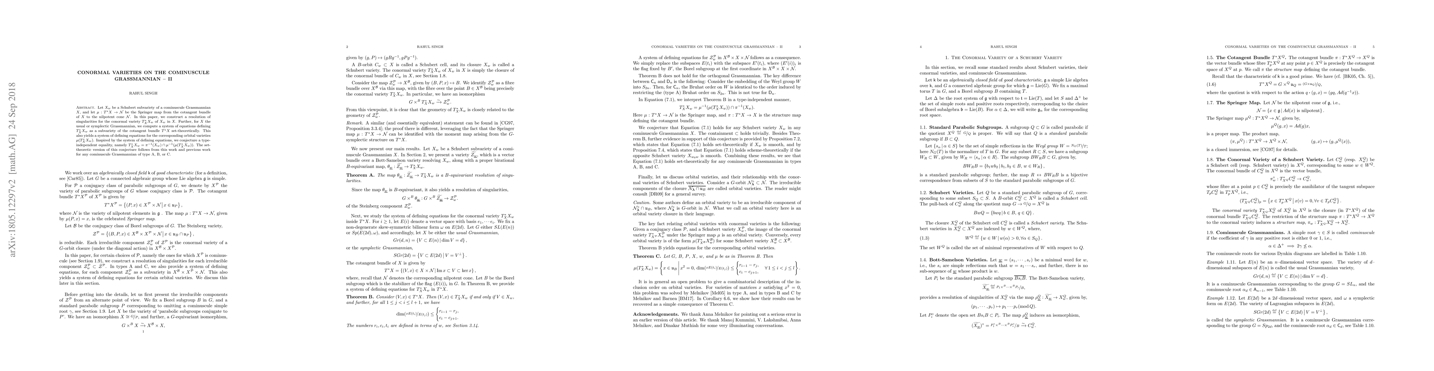 Thumbnail for Conormal Varieties on the Cominuscule Grassmannian - II