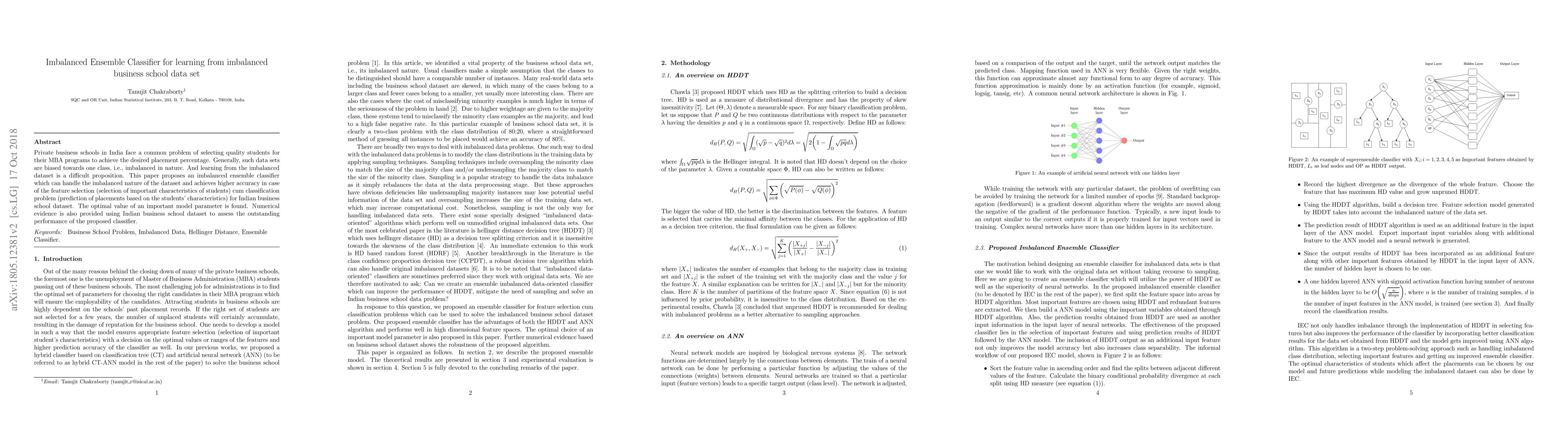Thumbnail for Imbalanced Ensemble Classifier for learning from imbalanced business
  school data set
