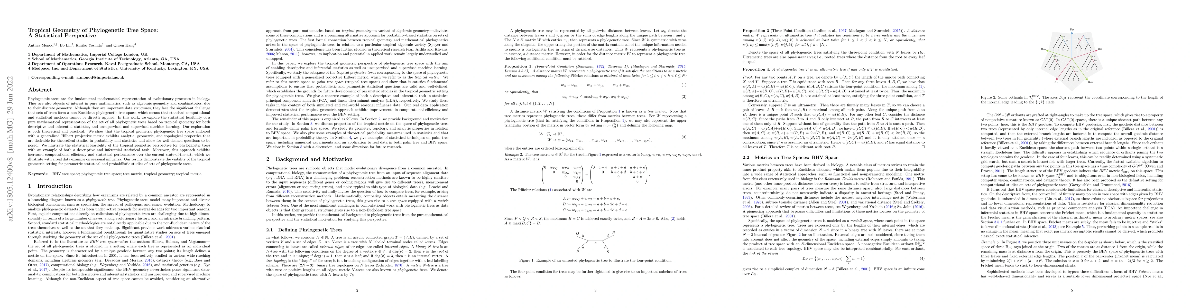 Thumbnail for Tropical Geometry of Phylogenetic Tree Space: A Statistical Perspective