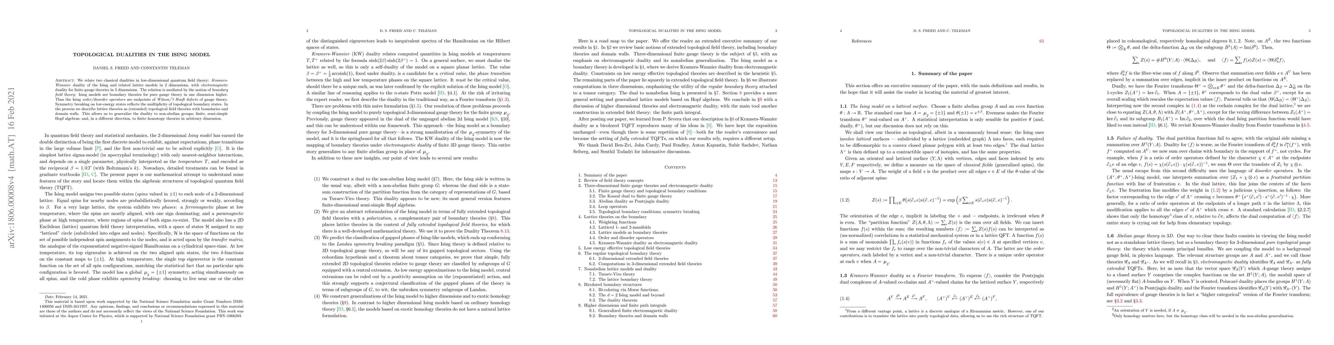Thumbnail for Topological dualities in the Ising model