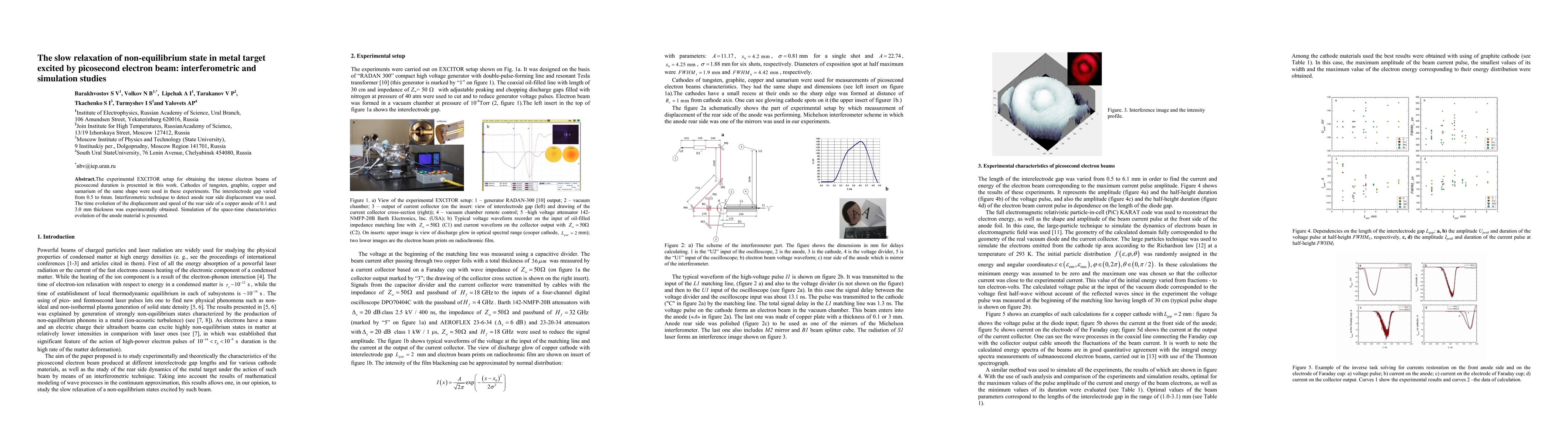 Thumbnail for The slow relaxation of non-equilibrium state in metal target excited by
  picosecond electron beam: interferometric and simulation studies