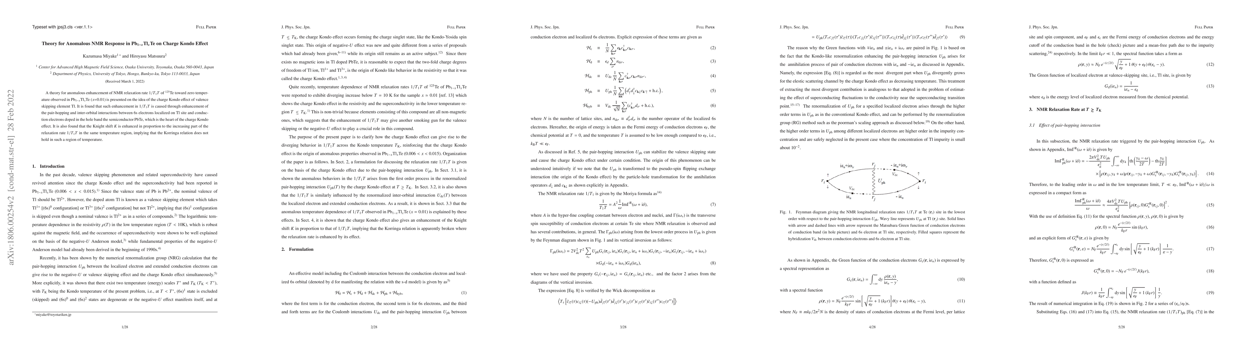 Thumbnail for Theory for Anomalous NMR Response in Pb_{1-x}Tl_{x}Te on Charge Kondo
  Effect