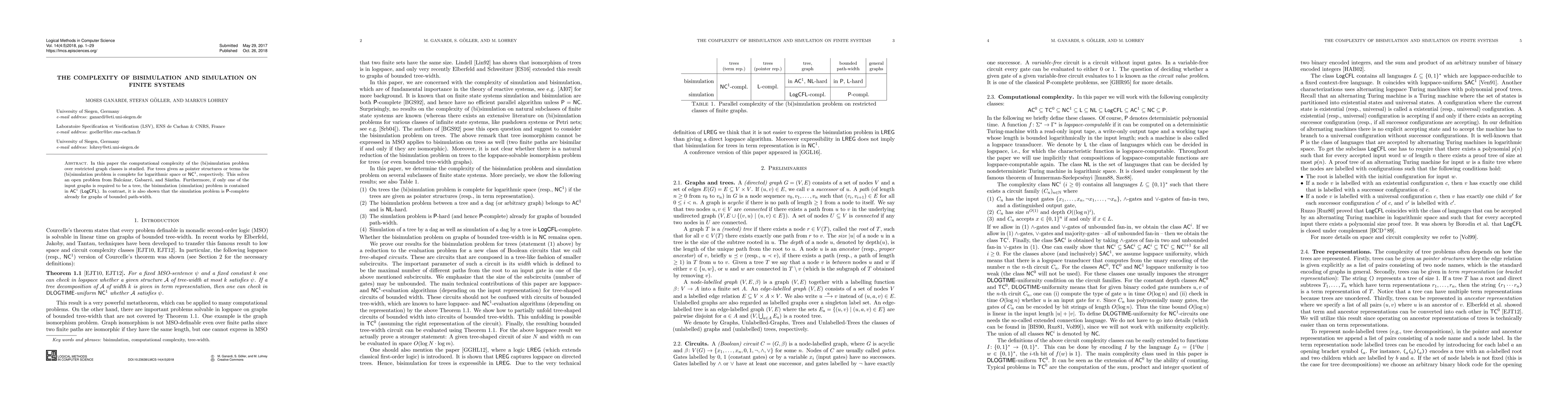 Thumbnail for The Complexity of Bisimulation and Simulation on Finite Systems