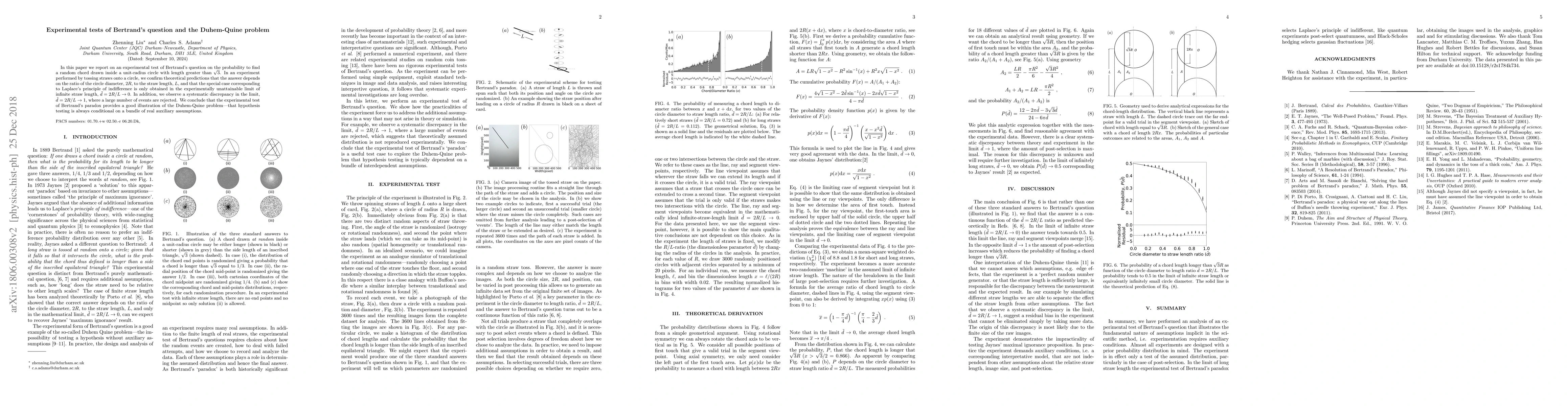 Thumbnail for Experimental tests of Bertrand's question and the Duhem-Quine problem