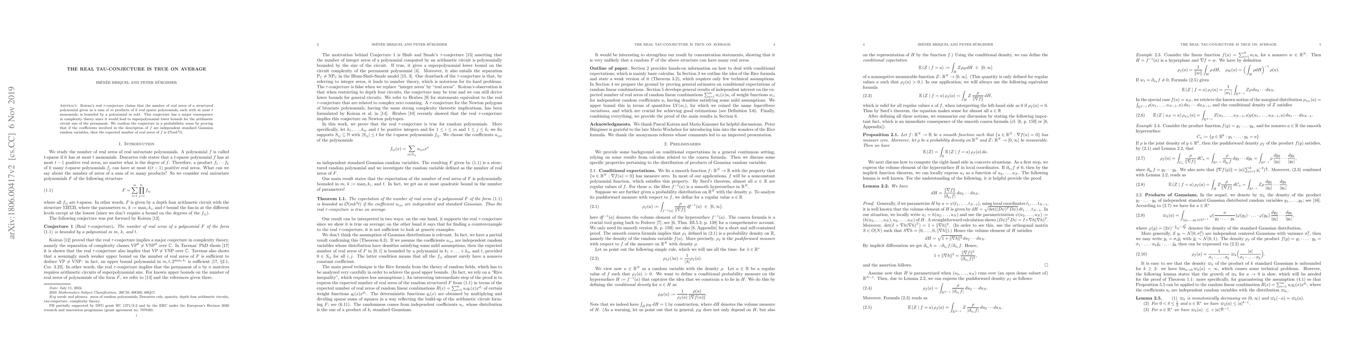 Thumbnail for The real tau-conjecture is true on average