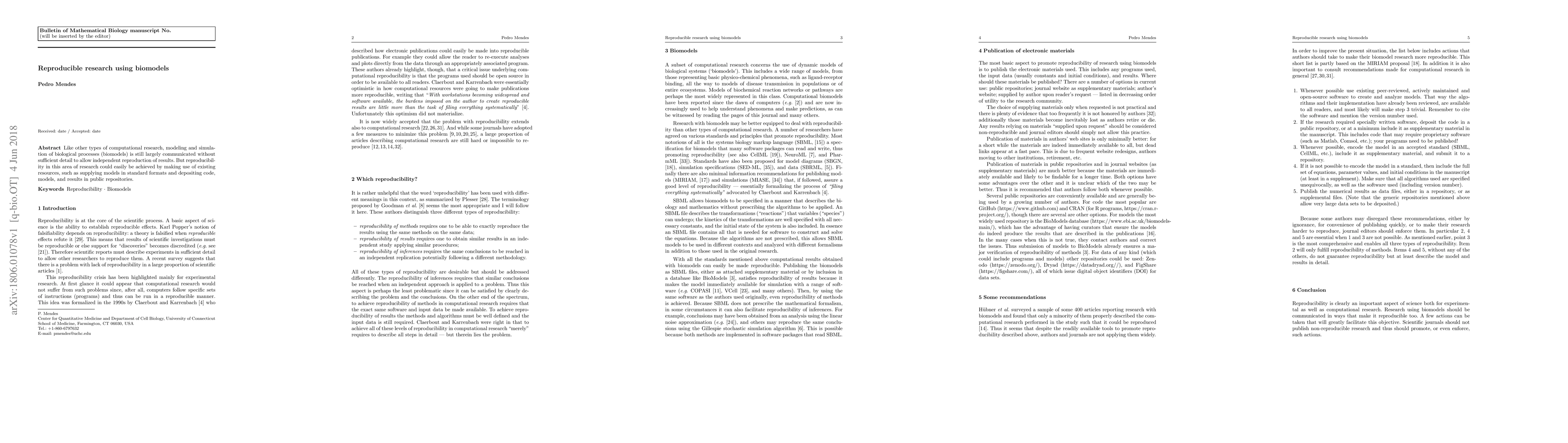 Thumbnail for Reproducible research using biomodels