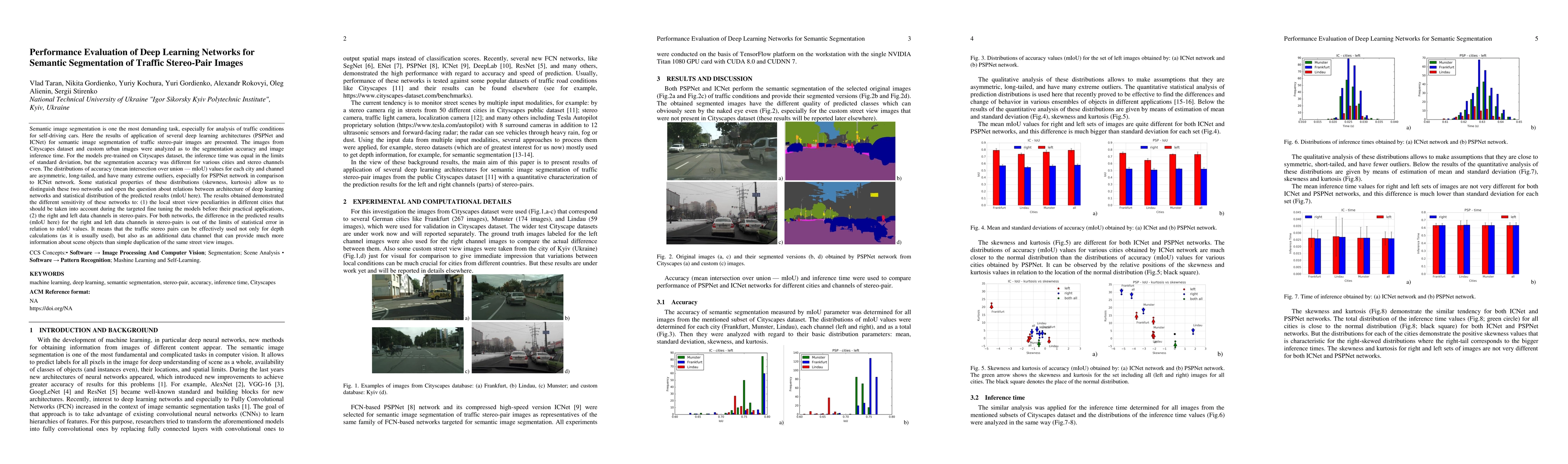 Thumbnail for Performance Evaluation of Deep Learning Networks for Semantic
  Segmentation of Traffic Stereo-Pair Images