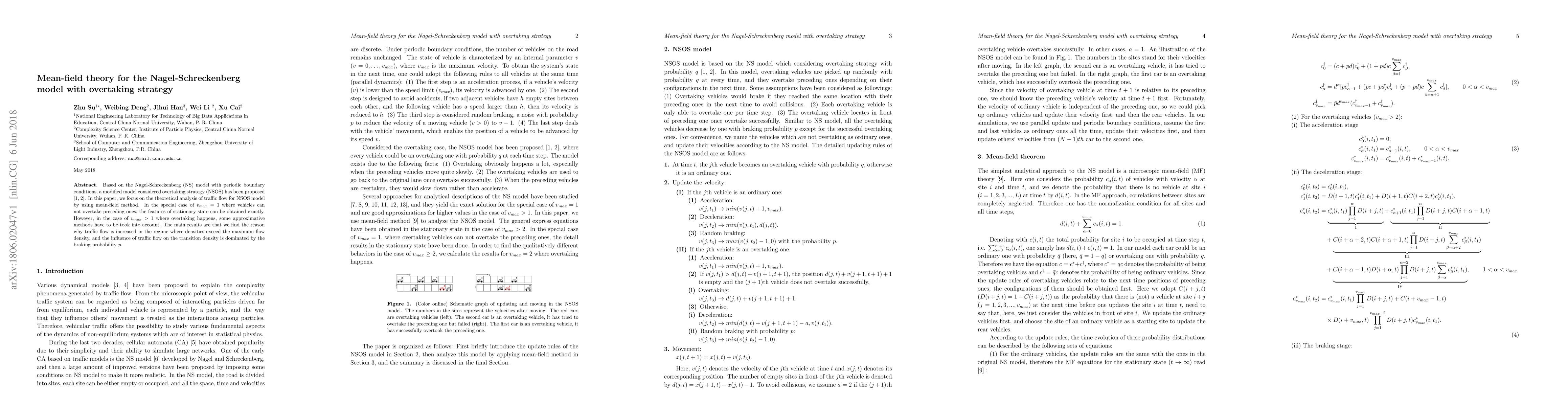 Thumbnail for Mean-field theory for the Nagel-Schreckenberg model with overtaking
  strategy
