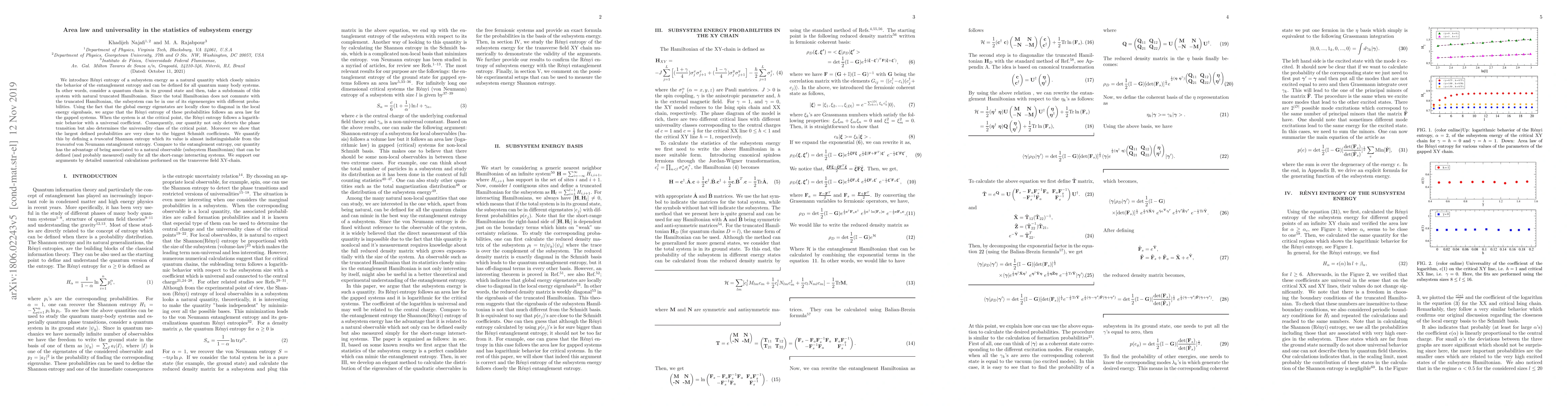 Thumbnail for Area law and universality in the statistics of subsystem energy