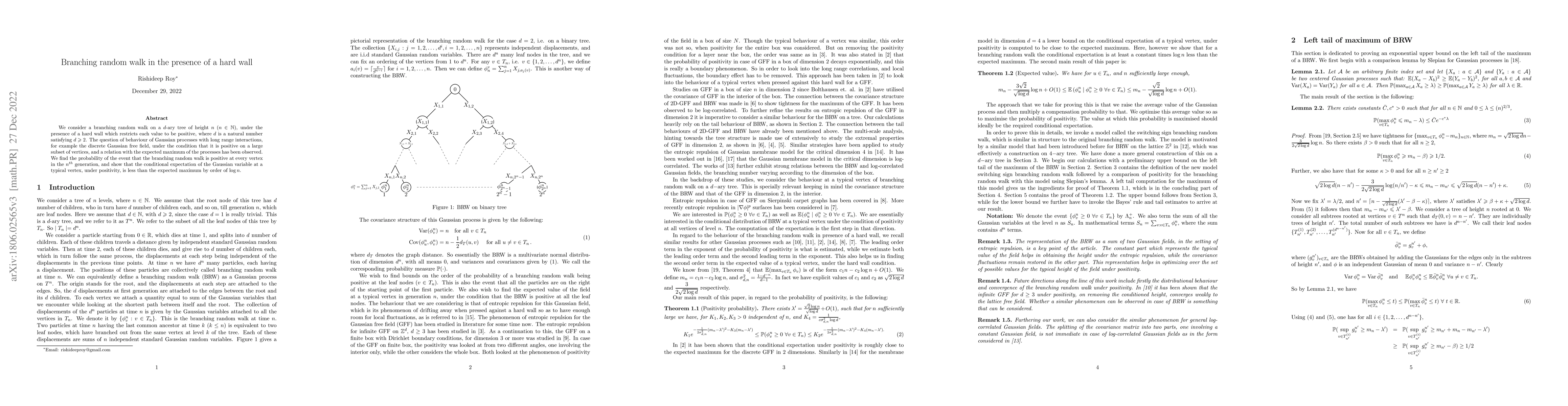 Thumbnail for Branching random walk in the presence of a hard wall