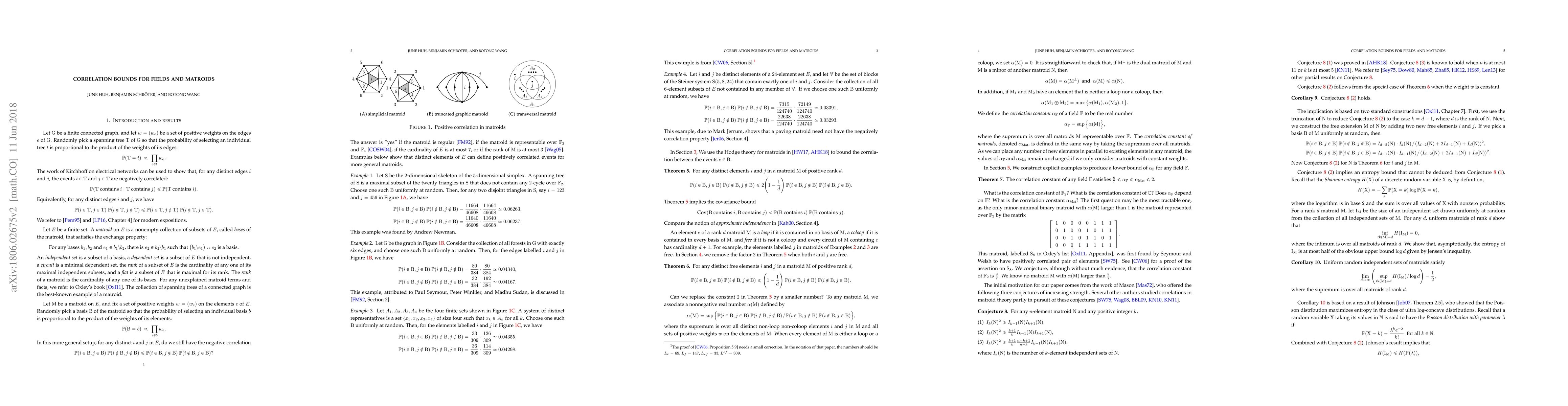 Thumbnail for Correlation bounds for fields and matroids