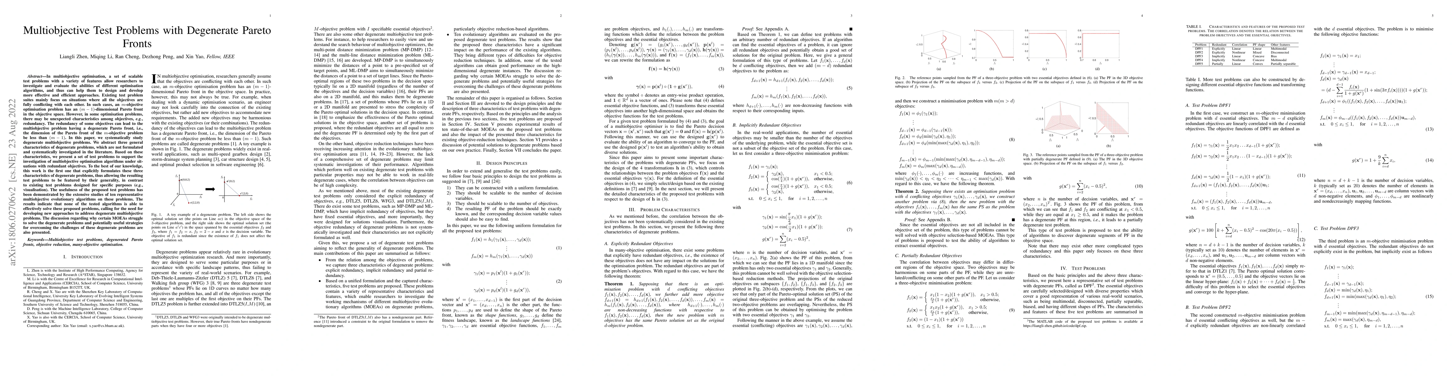 Thumbnail for Multiobjective Test Problems with Degenerate Pareto Fronts