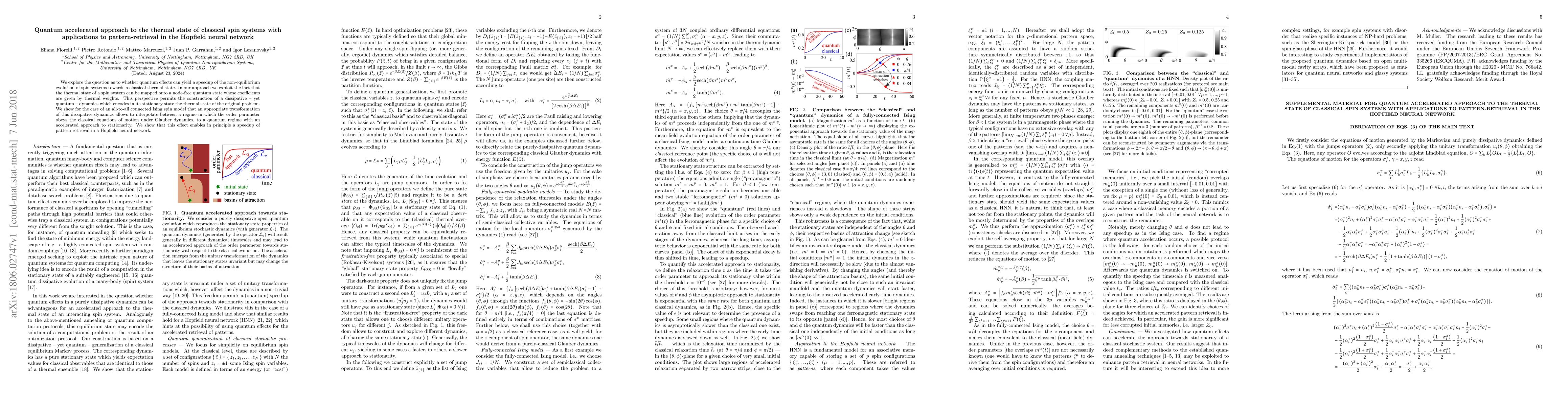 Thumbnail for Quantum accelerated approach to the thermal state of classical spin
  systems with applications to pattern-retrieval in the Hopfield neural network