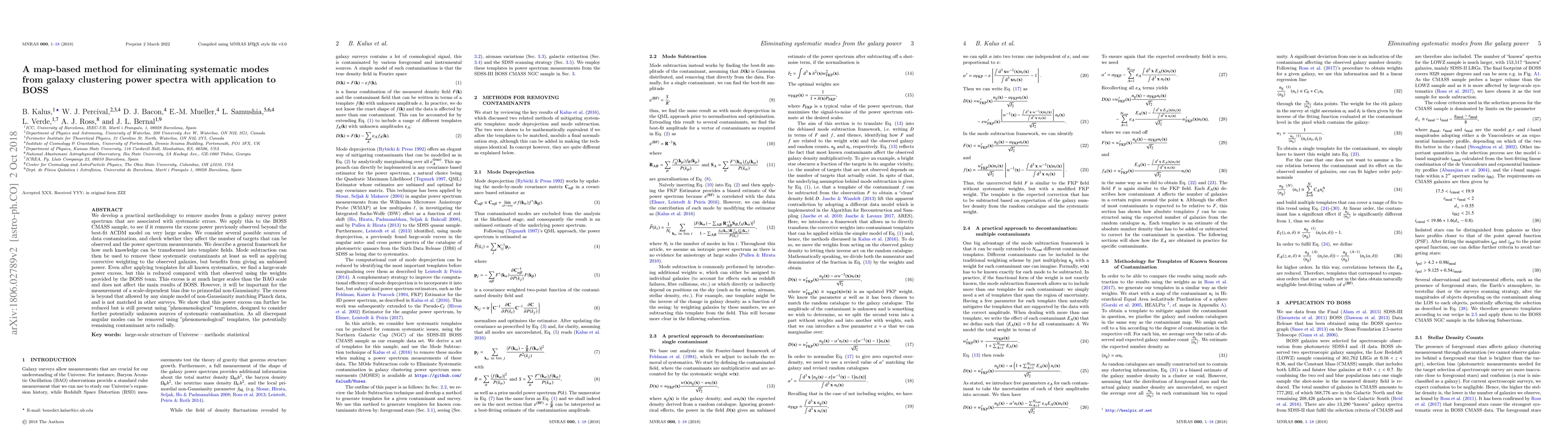 Thumbnail for A map-based method for eliminating systematic modes from galaxy
  clustering power spectra with application to BOSS