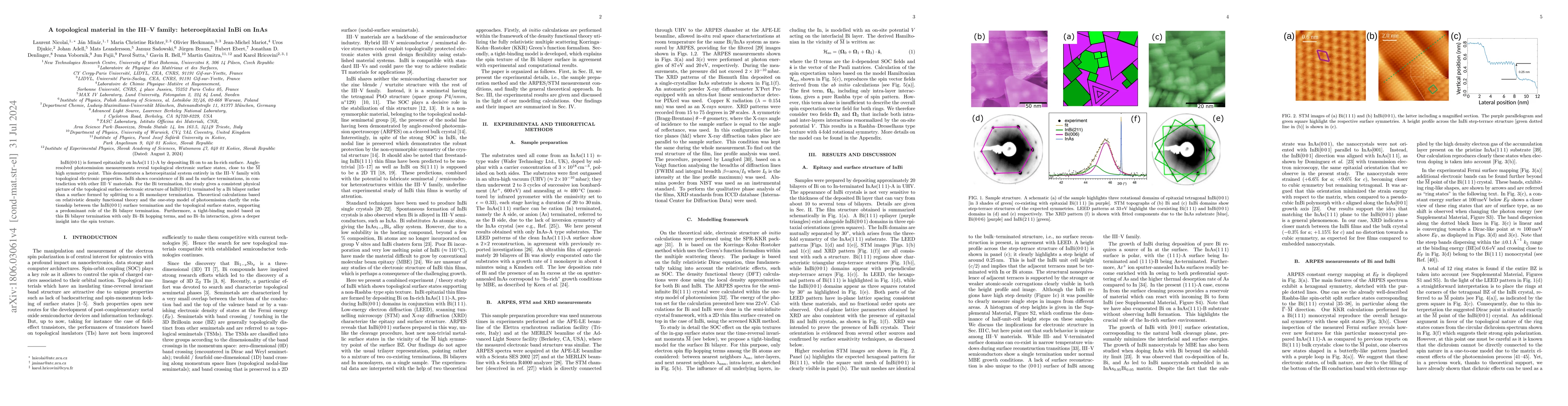 Thumbnail for A topological material in the III-V family: heteroepitaxial InBi on InAs