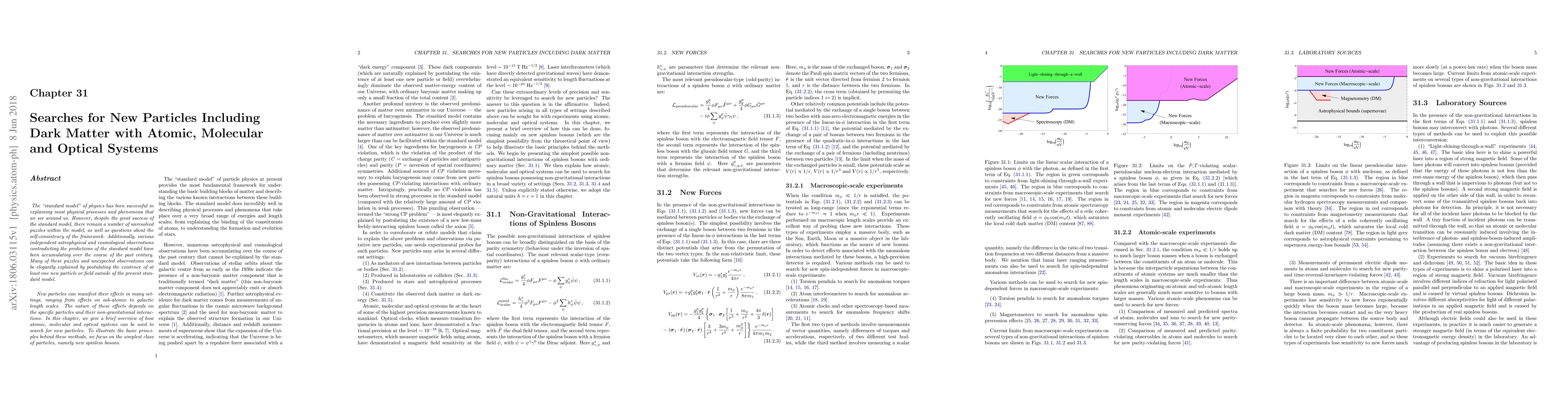 Thumbnail for Searches for New Particles Including Dark Matter with Atomic, Molecular
  and Optical Systems