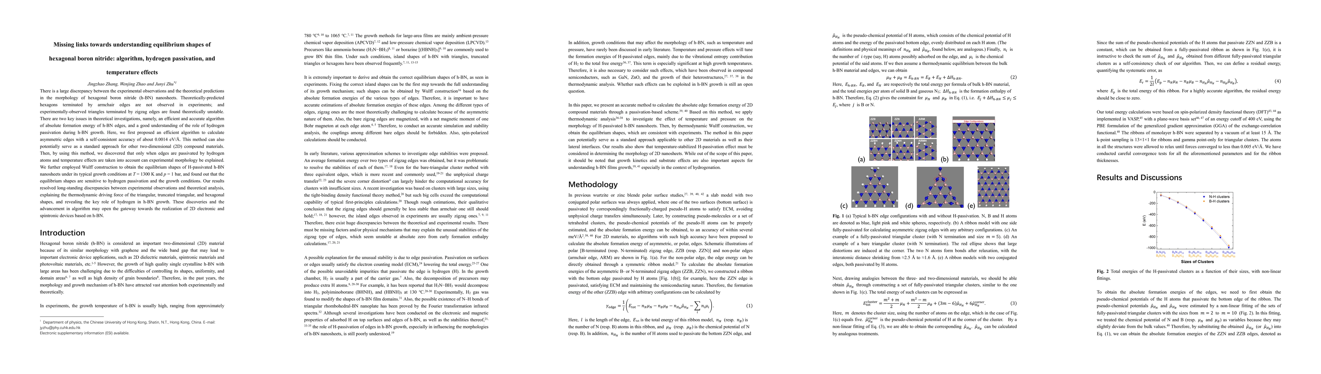 Thumbnail for Missing links towards understanding equilibrium shapes of hexagonal
  boron nitride: algorithm, hydrogen passivation, and temperature effects