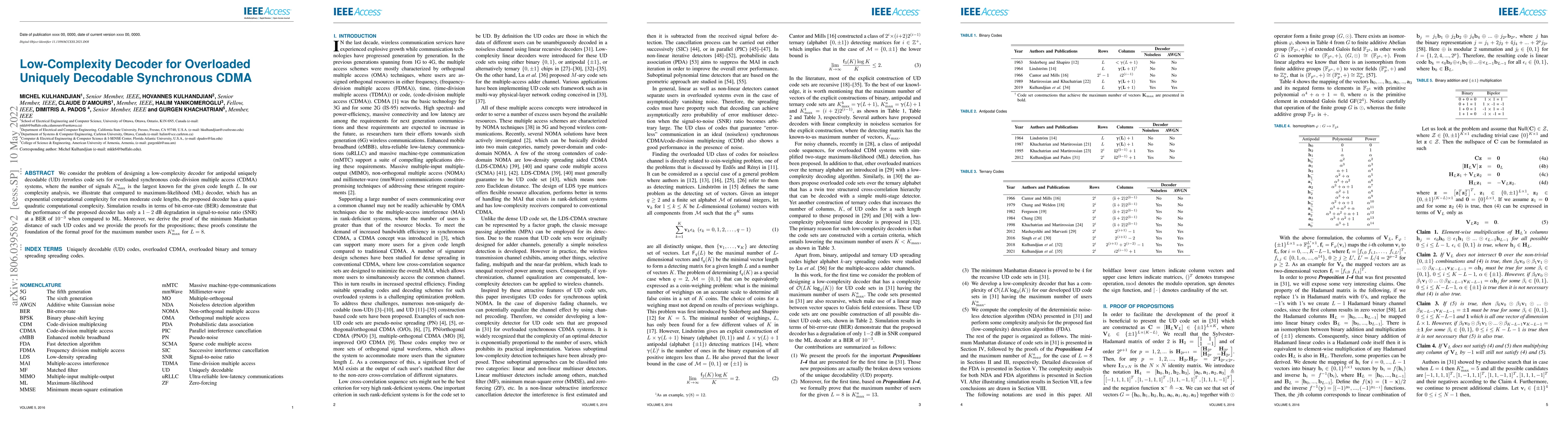 Thumbnail for Low-Complexity Decoder for Overloaded Uniquely Decodable Synchronous
  CDMA