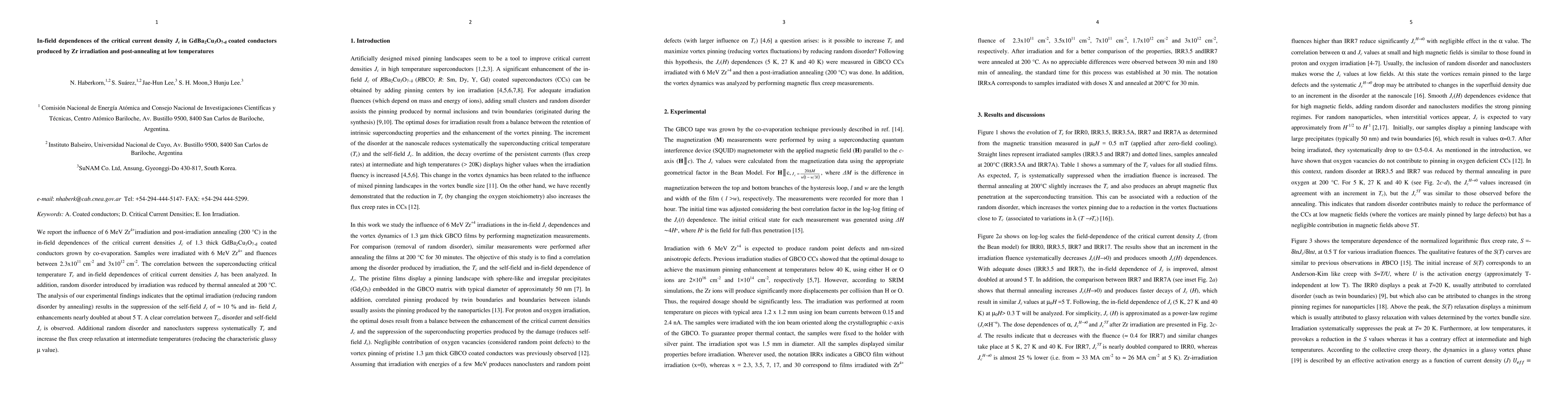 Thumbnail for In-field dependences of the critical current density J$_c$ in
  GdBa$_2$Cu$_3$O$_{7-d}$ coated conductors produced by Zr irradiation and
  post-annealing at low temperatures