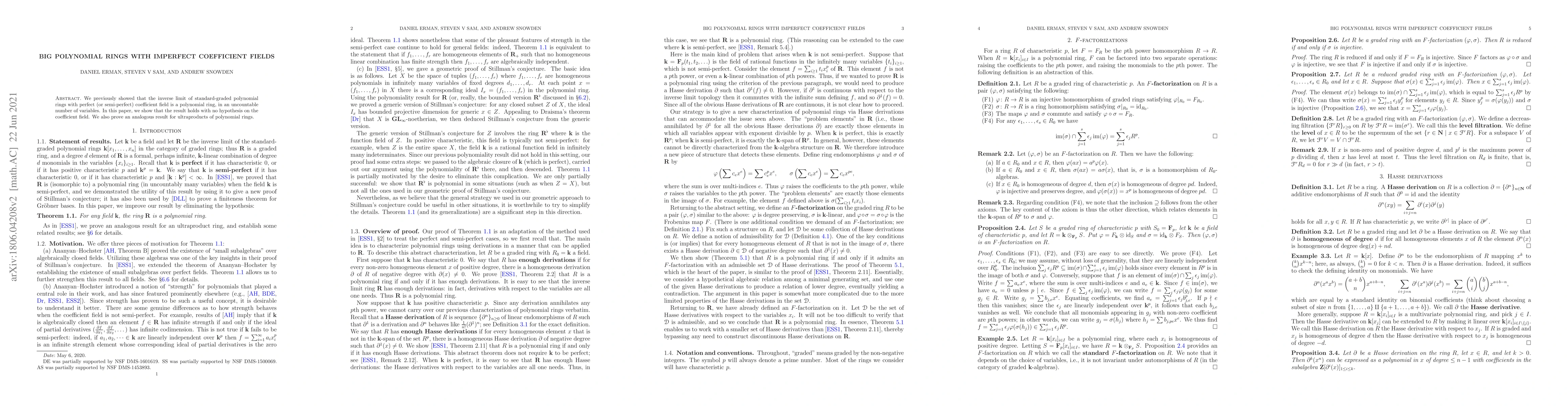 Thumbnail for Big polynomial rings with imperfect coefficient fields