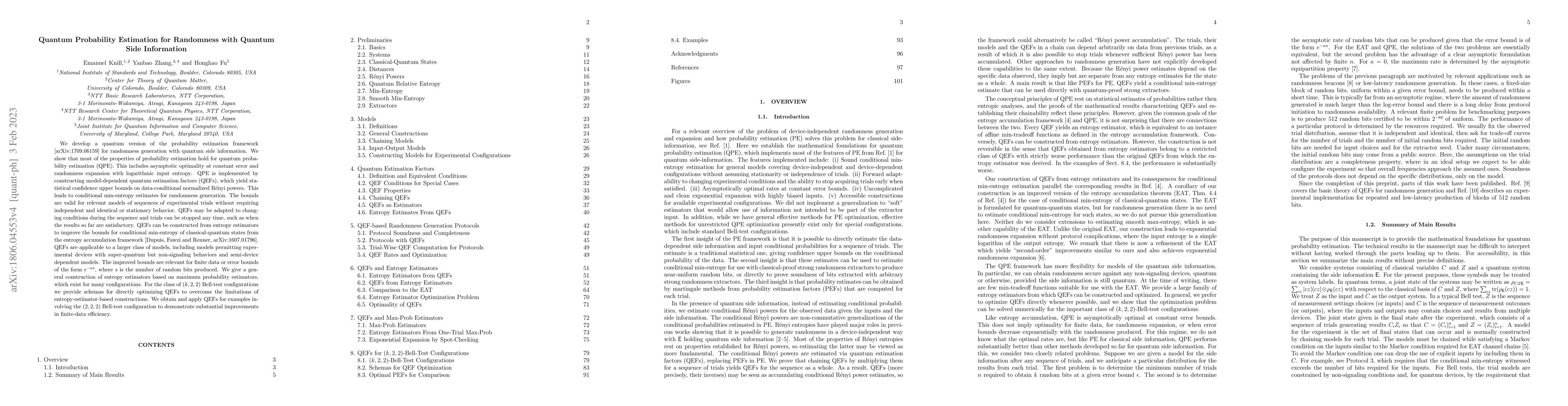 Thumbnail for Quantum Probability Estimation for Randomness with Quantum Side
  Information