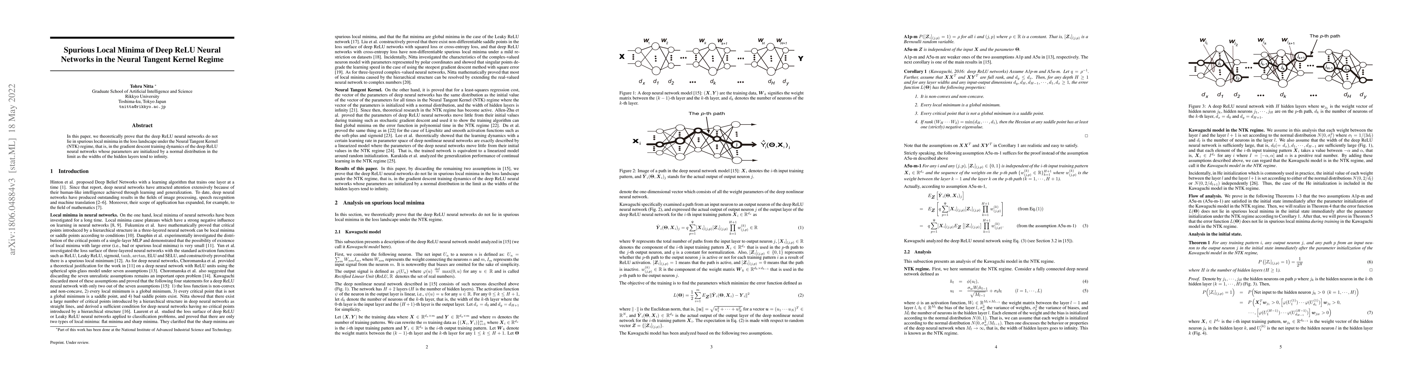 Thumbnail for Spurious Local Minima of Deep ReLU Neural Networks in the Neural Tangent
  Kernel Regime
