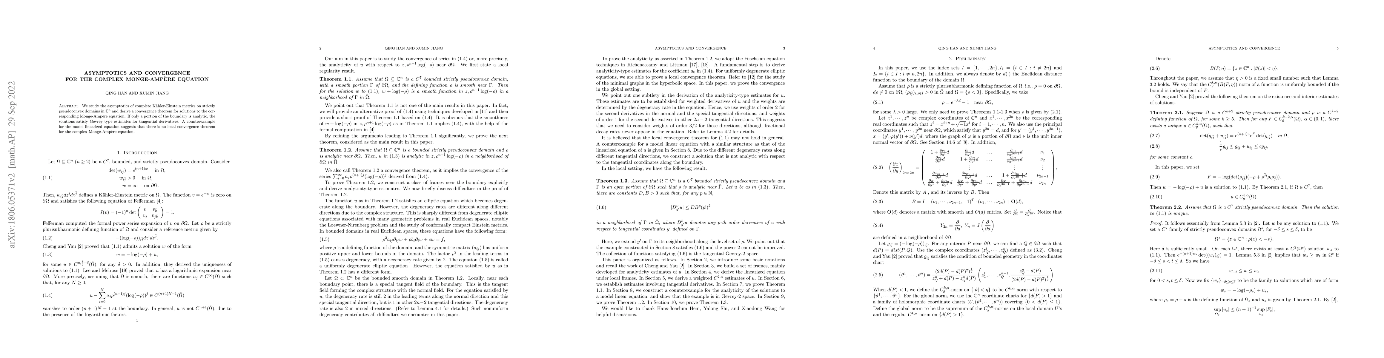 Thumbnail for Asymptotics and convergence for the complex Monge-Ampere equation