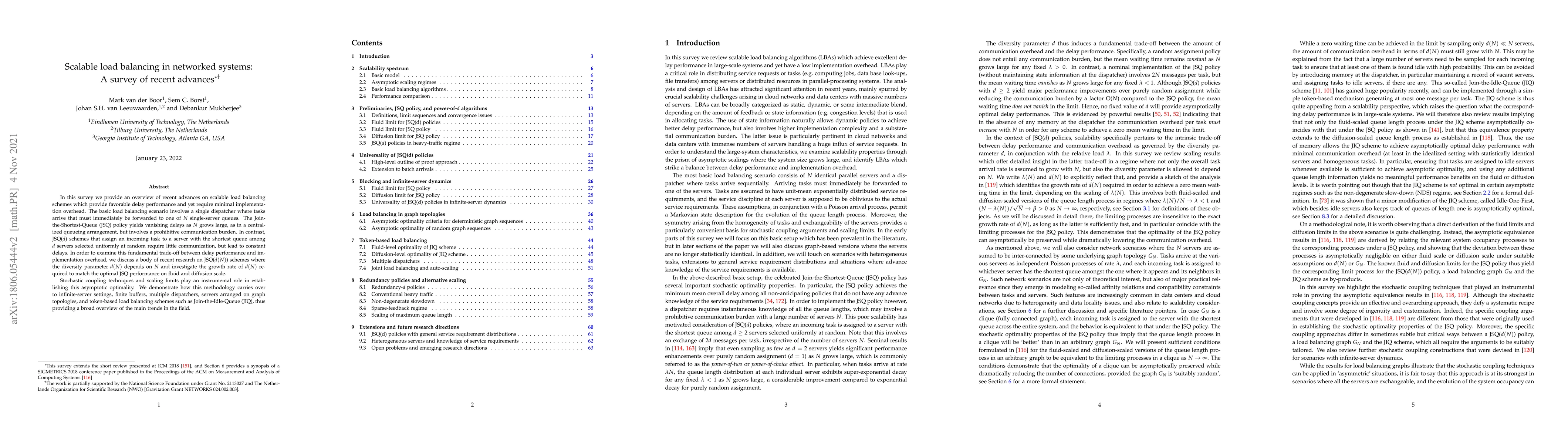 Thumbnail for Scalable load balancing in networked systems: A survey of recent
  advances