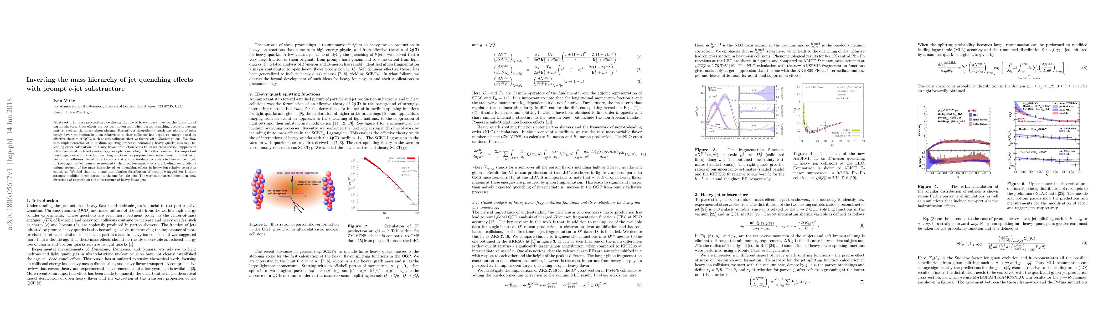 Thumbnail for Inverting the mass hierarchy of jet quenching effects with prompt
  $b$-jet substructure