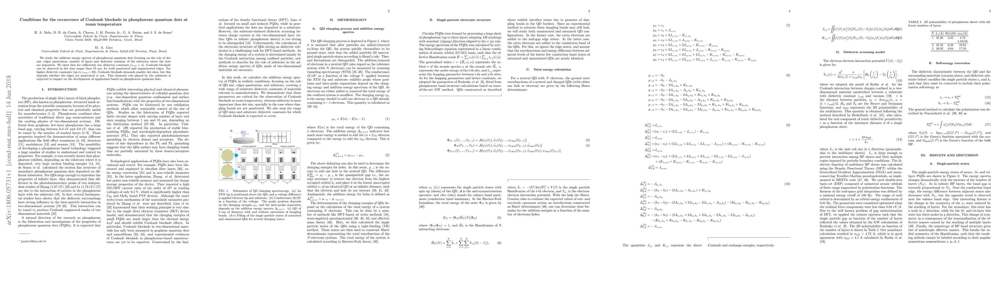 Thumbnail for Conditions for the occurrence of Coulomb blockade in phosphorene quantum
  dots at room temperature