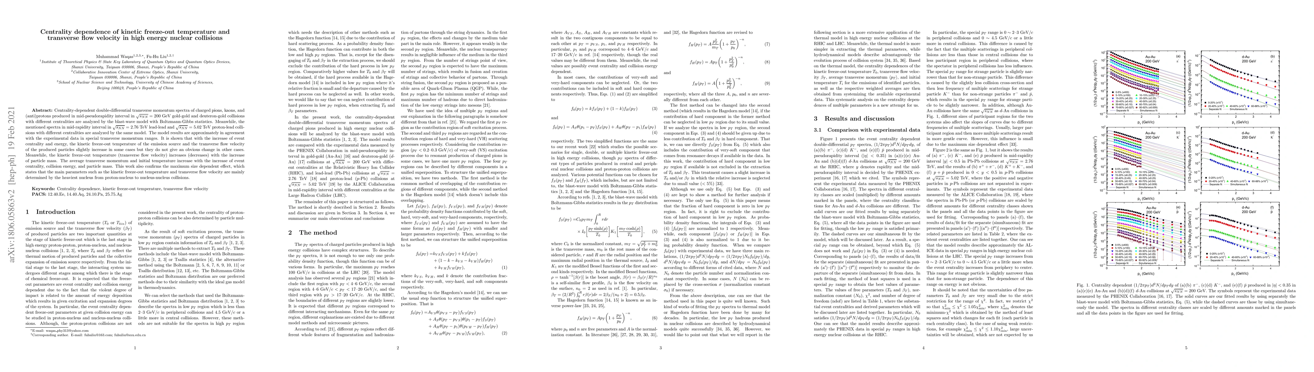 Thumbnail for Centrality dependence of kinetic freeze-out temperature and transverse
  flow velocity in high energy nuclear collisions