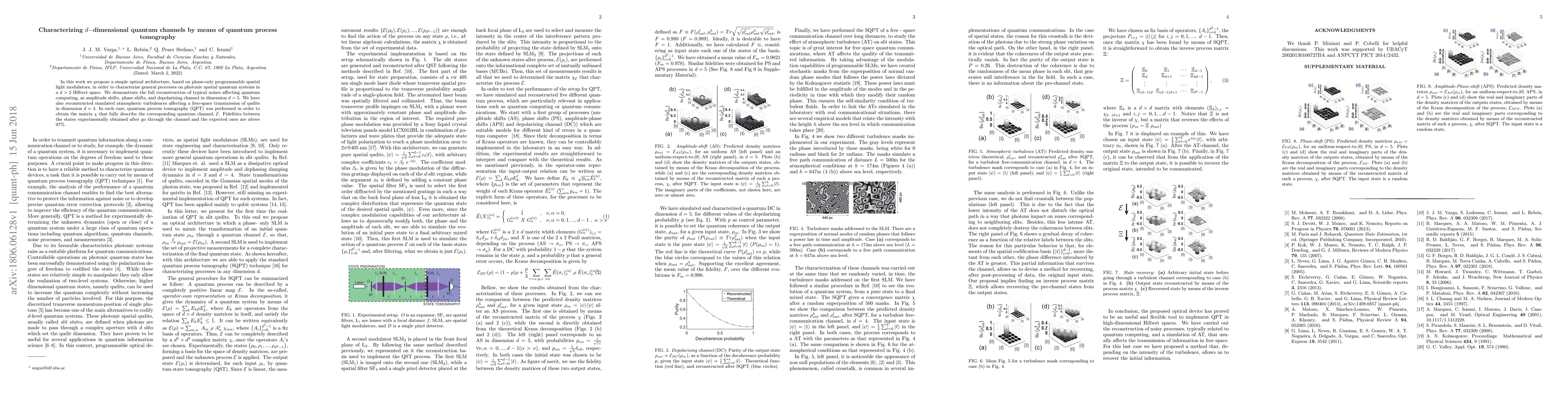 Thumbnail for Characterizing $d-$dimensional quantum channels by means of quantum
  process tomography