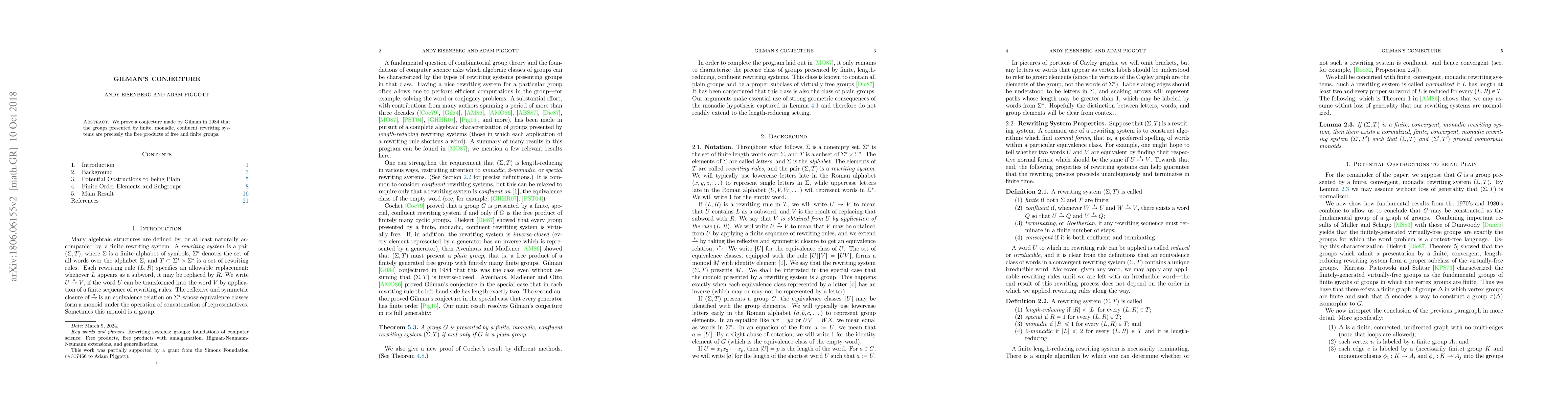 Thumbnail for Gilman's Conjecture