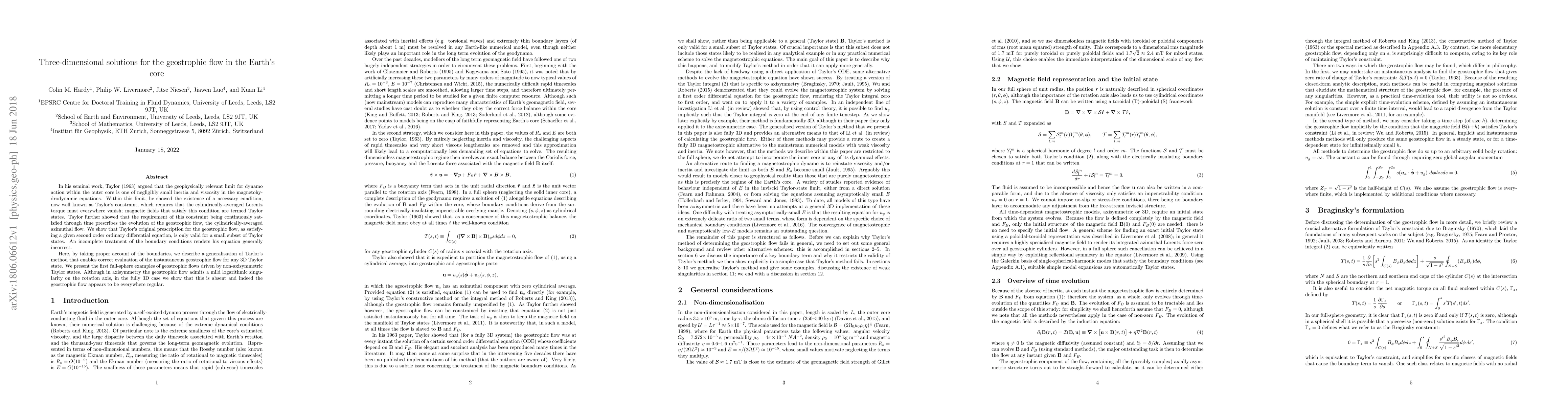 Thumbnail for Three-dimensional solutions for the geostrophic flow in the Earth's core