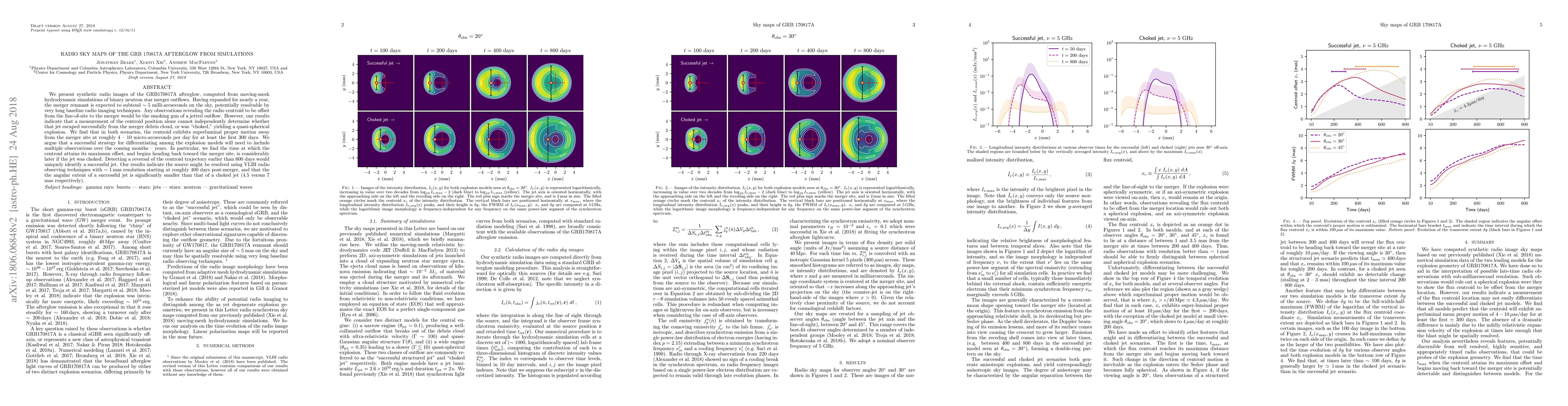 Thumbnail for Radio sky maps of the GRB 170817A afterglow from simulations
